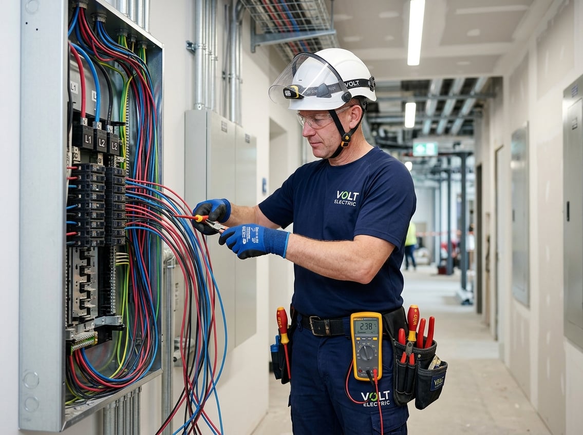 Elektriker der arbejder